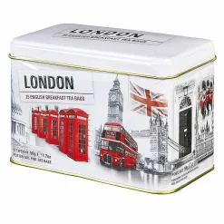 London Scenes Tea Tin With 25 English Breakfast Tea Bags><noscript><img width=