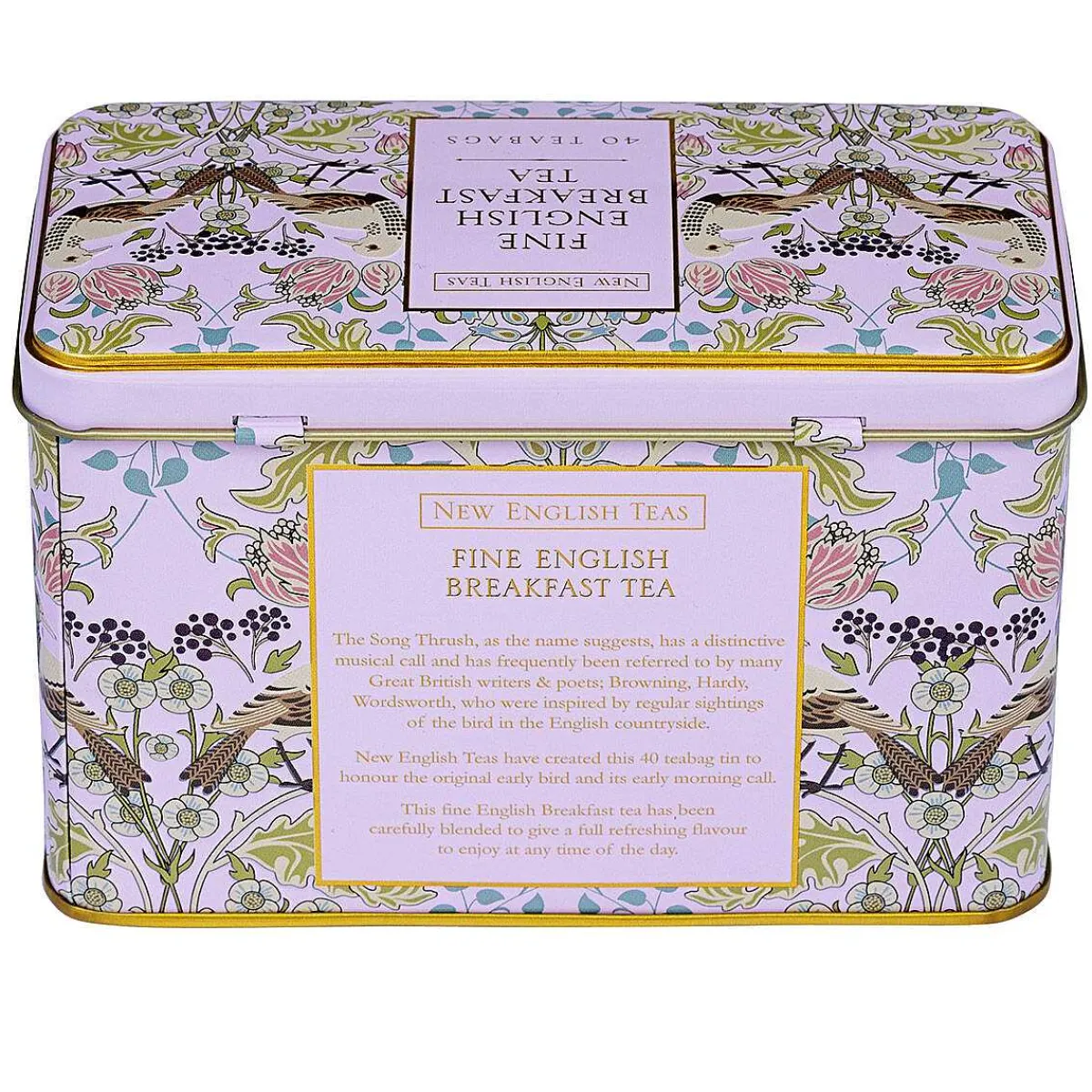 Song Thrush Pink Tea Caddy With 40 English Breakfast Tea Bags>New English Teas New