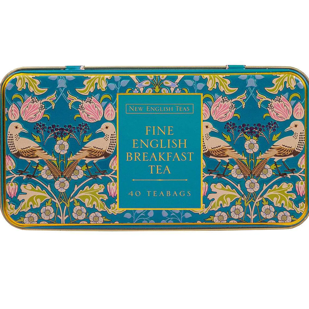 Song Thrush Teal Tea Caddy With 40 English Breakfast Tea Bags>New English Teas Flash Sale