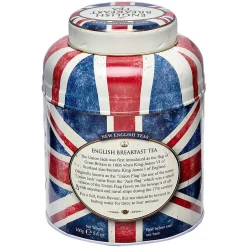 Union Jack Round Tea Caddy With 80 English Breakfast Tea Bags>New English Teas New