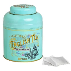 Vintage Victorian Round Tea Caddy With 80 English Breakfast Tea Bags>New English Teas Best Sale