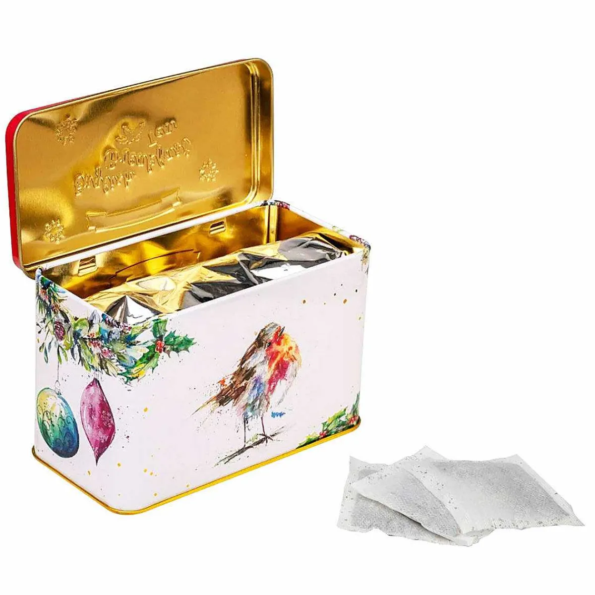 Winter Robins Tea Tin With 40 English Breakfast Tea Bags>New English Teas Clearance