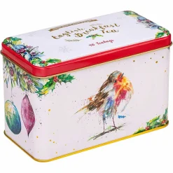 Winter Robins Tea Tin With 40 English Breakfast Tea Bags><noscript><img width=