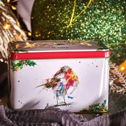 Winter Robins Tea Tin With 40 English Breakfast Tea Bags><noscript><img width=