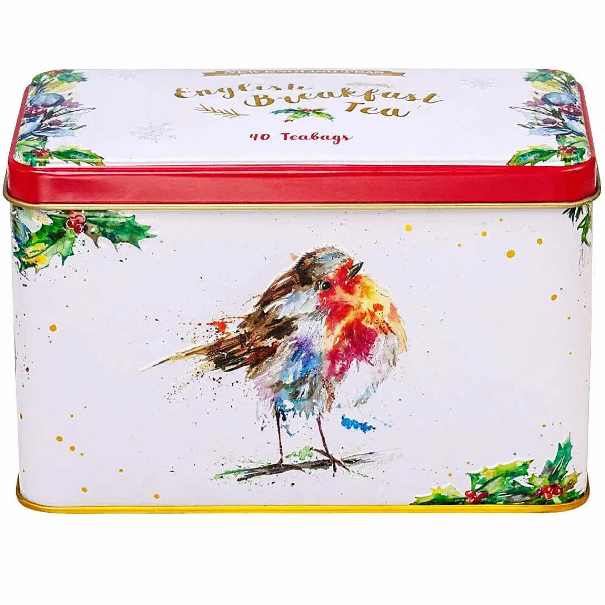 Winter Robins Tea Tin With 40 English Breakfast Tea Bags>New English Teas Clearance