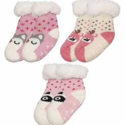 Assorted Pink Animal Toddler Slipper Socks><noscript><img width=