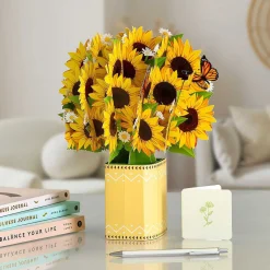 Florever 'sunflowers' Large Pop-Up Flower Bouquet Card><noscript><img width=