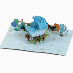 Kirigami 'Baby Boy' 3D Pop-Up Card><noscript><img width=