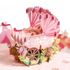 Kirigami 'Baby Girl' 3D Pop-Up Card><noscript><img width=