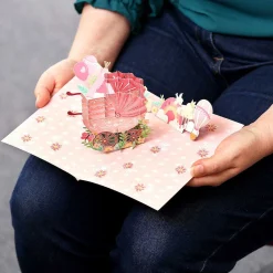Kirigami 'Baby Girl' 3D Pop-Up Card><noscript><img width=