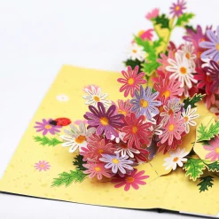 Kirigami 'Field Flowers' 3D Pop-Up Card><noscript><img width=