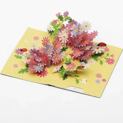Kirigami 'Field Flowers' 3D Pop-Up Card><noscript><img width=