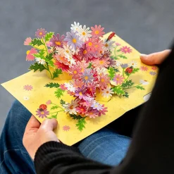 Kirigami 'Field Flowers' 3D Pop-Up Card><noscript><img width=