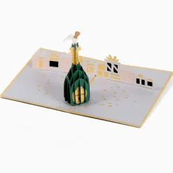 Kirigami 'sparkling Wishes' Champagne Bottle 3D Pop-Up Card>Origamo Cheap