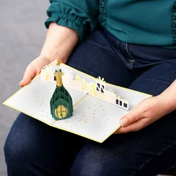 Kirigami 'sparkling Wishes' Champagne Bottle 3D Pop-Up Card><noscript><img width=