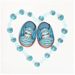 Quilling 'Baby Boy Shoes' Card><noscript><img width=