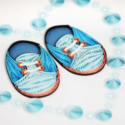 Quilling 'Baby Boy Shoes' Card><noscript><img width=