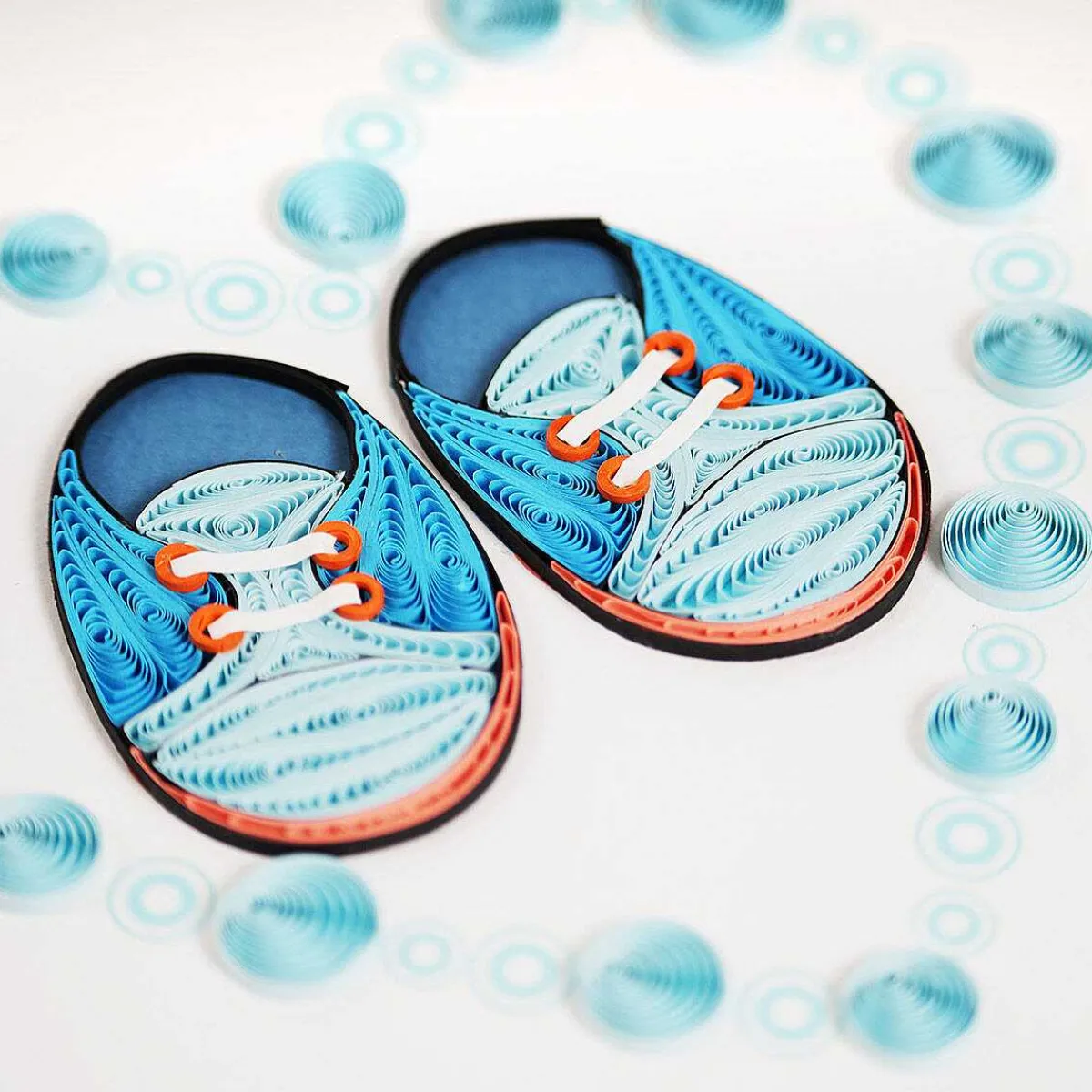 Quilling 'Baby Boy Shoes' Card>Origamo Hot