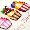 Quilling 'Birthday Cupcakes' Card>Origamo Cheap