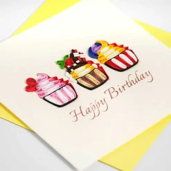 Quilling 'Birthday Cupcakes' Card>Origamo Cheap