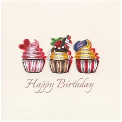 Quilling 'Birthday Cupcakes' Card><noscript><img width=