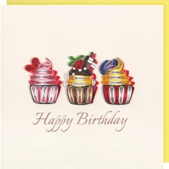 Quilling 'Birthday Cupcakes' Card><noscript><img width=