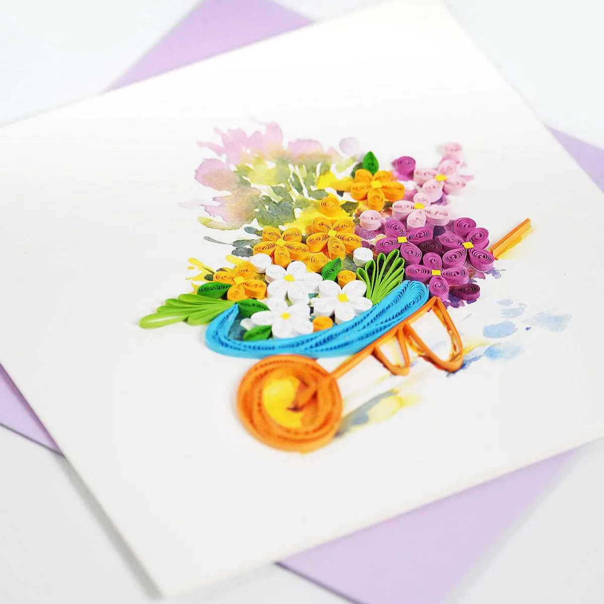 Quilling 'Flower Wheelbarrow' Card>Origamo Flash Sale