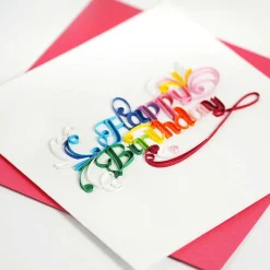 Quilling 'Happy Birthday' Card><noscript><img width=