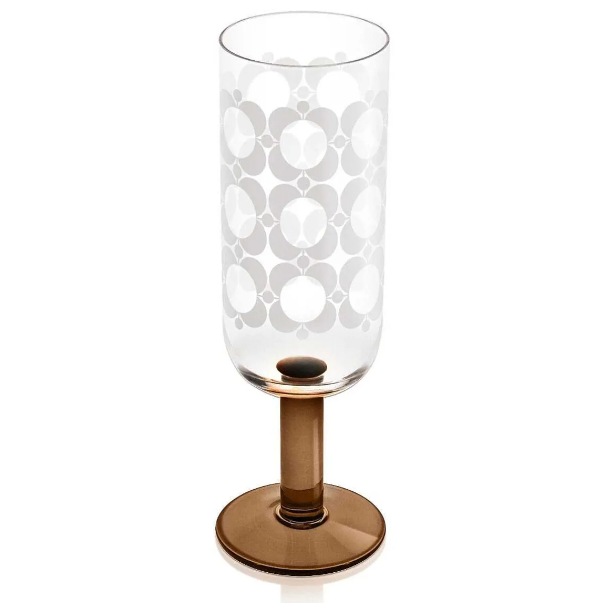 Atomic Flower Brown Shades Set Of 4 Champagne Glasses>Orla Kiely Hot