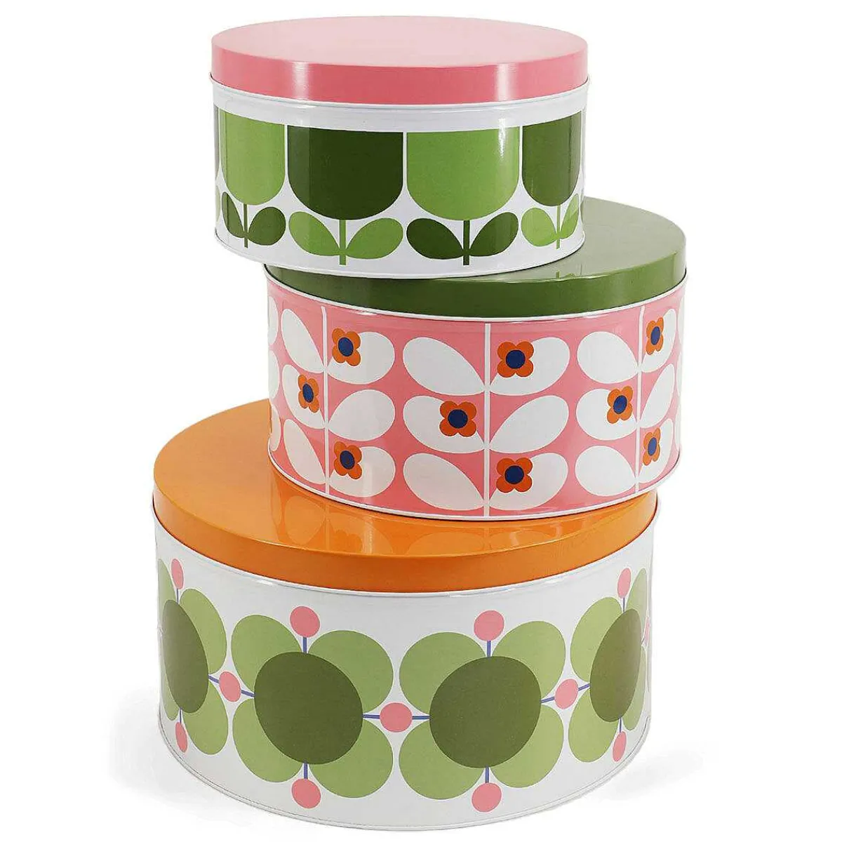 Bubblegum/Basil Set Of 3 Nesting Cake Tins>Orla Kiely Fashion
