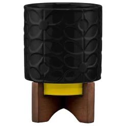 Debossed Sixties Stem Black Ceramic Plant Pot>Orla Kiely Cheap