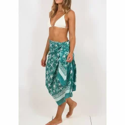 Starfish Green Hand Printed Cotton Sarong><noscript><img width=