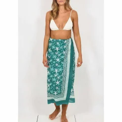 Starfish Green Hand Printed Cotton Sarong><noscript><img width=