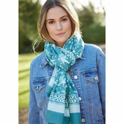 Starfish Green Hand Printed Cotton Sarong><noscript><img width=