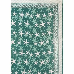 Starfish Green Hand Printed Cotton Sarong><noscript><img width=