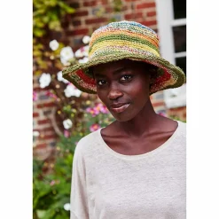 Striped Hemp/Cotton Hat><noscript><img width=