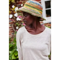 Striped Hemp/Cotton Hat><noscript><img width=