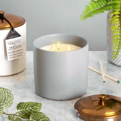 Hygge 425G 3 Wick Vetiver & Cardamom Grey Ceramic Soy Candle><noscript><img width=