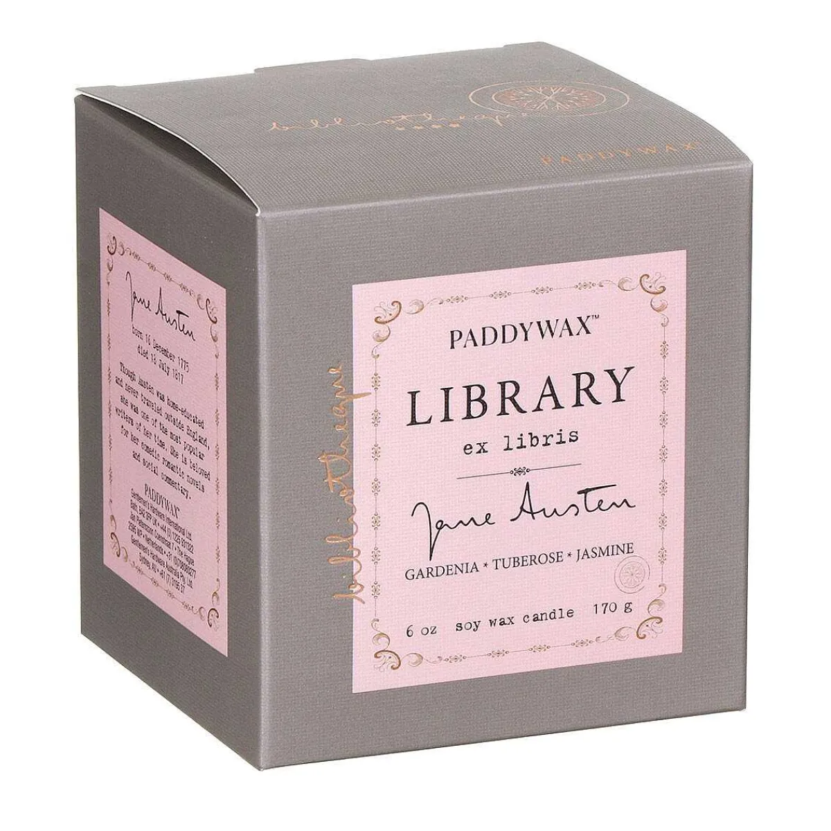 Library 170G Jane Austen Boxed Soy Candle>Paddywax Cheap