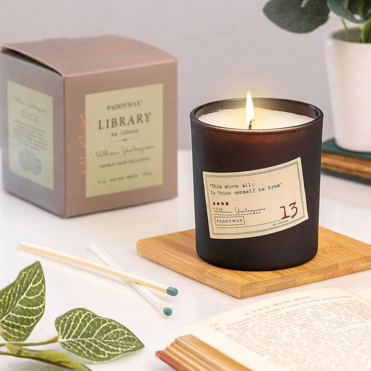 Library 170G William Shakespeare Boxed Soy Candle>Paddywax Hot