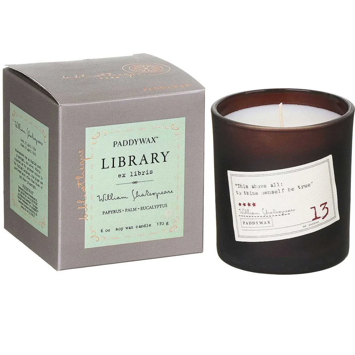 Library 170G William Shakespeare Boxed Soy Candle>Paddywax Hot