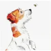 Jack Russell & Bee Square Greetings Card>Paper Shed Designs Online