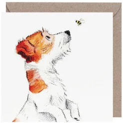 Jack Russell & Bee Square Greetings Card><noscript><img width=