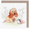 Puppy & Hedgehog Square Greetings Card>Paper Shed Designs Cheap