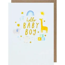 First Chapter Hello Baby Boy New Baby Card>Paperlink Online