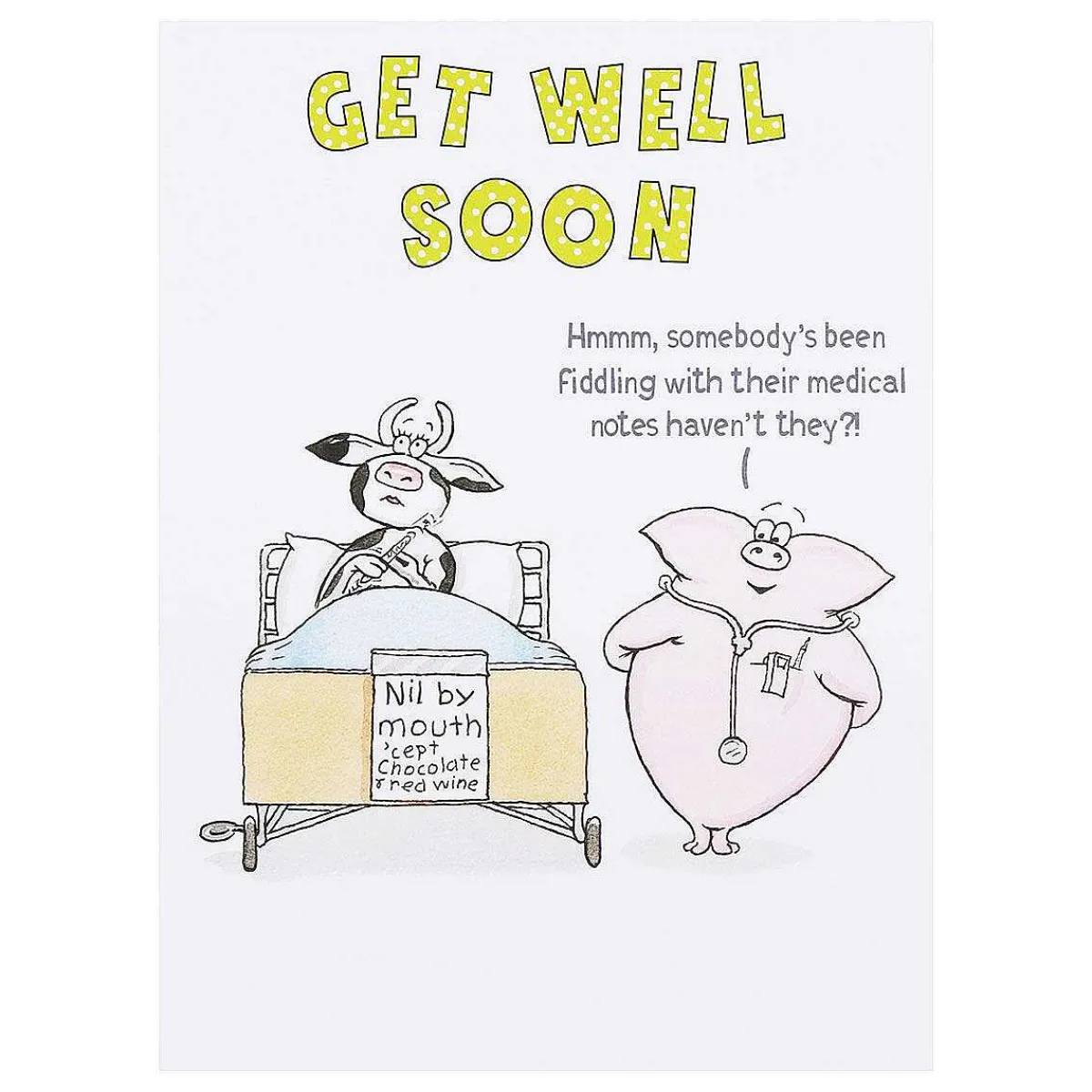Funny Farm Medical Notes Get Well Soon Card>Paperlink Shop