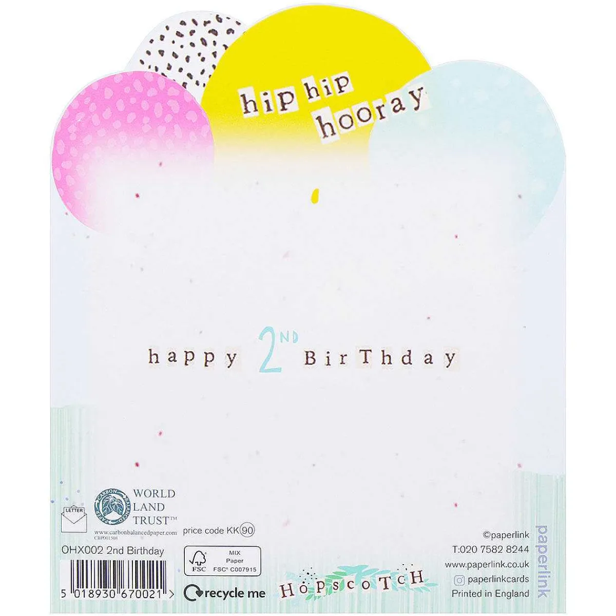 Hopscotch 2Nd Birthday Zigzag Birthday Card>Paperlink Discount