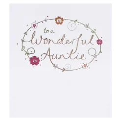 Mimosa Flowers Auntie Birthday Card>Paperlink Clearance