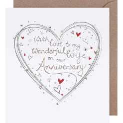 Mimosa Heart Wife Anniversary Card>Paperlink Best