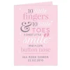 Personalised '10 Little Fingers' Pink Baby Card>Temptation Gifts New